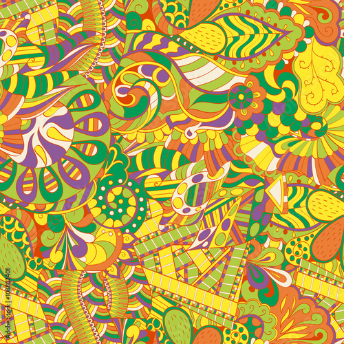 Tracery seamless calming pattern. Mehendi design. Neat even colorful harmonious doodle texture. Algae sea motif. Indifferent discreet. Ambitious bracing usable, curved doodling mehndi. Vector.