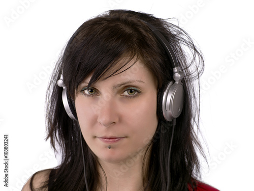 emo girl with headphones
