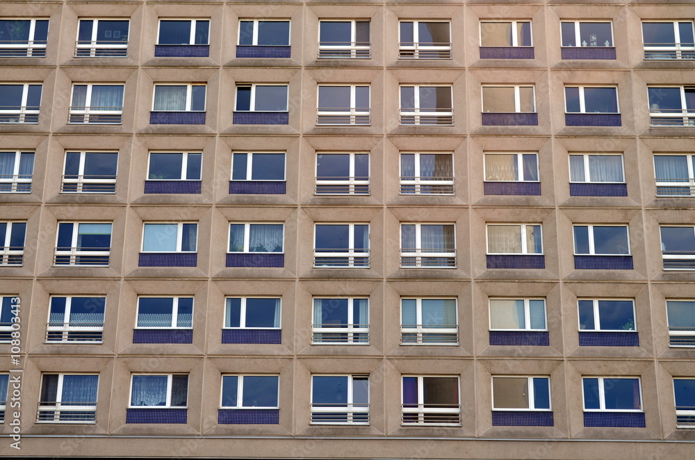 typical east german plattenbau buildings in berlin