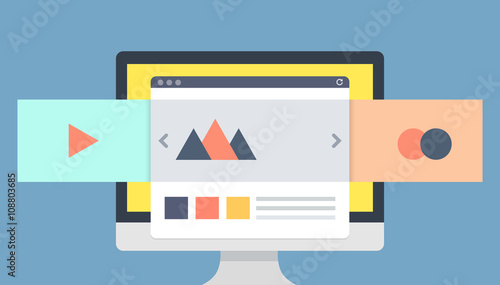 Websites Header Slider - flat design concept. Vector illustrations