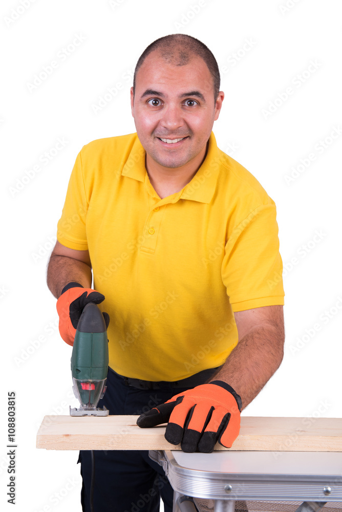 Carpenter cutting wood Carpenter cutting wood