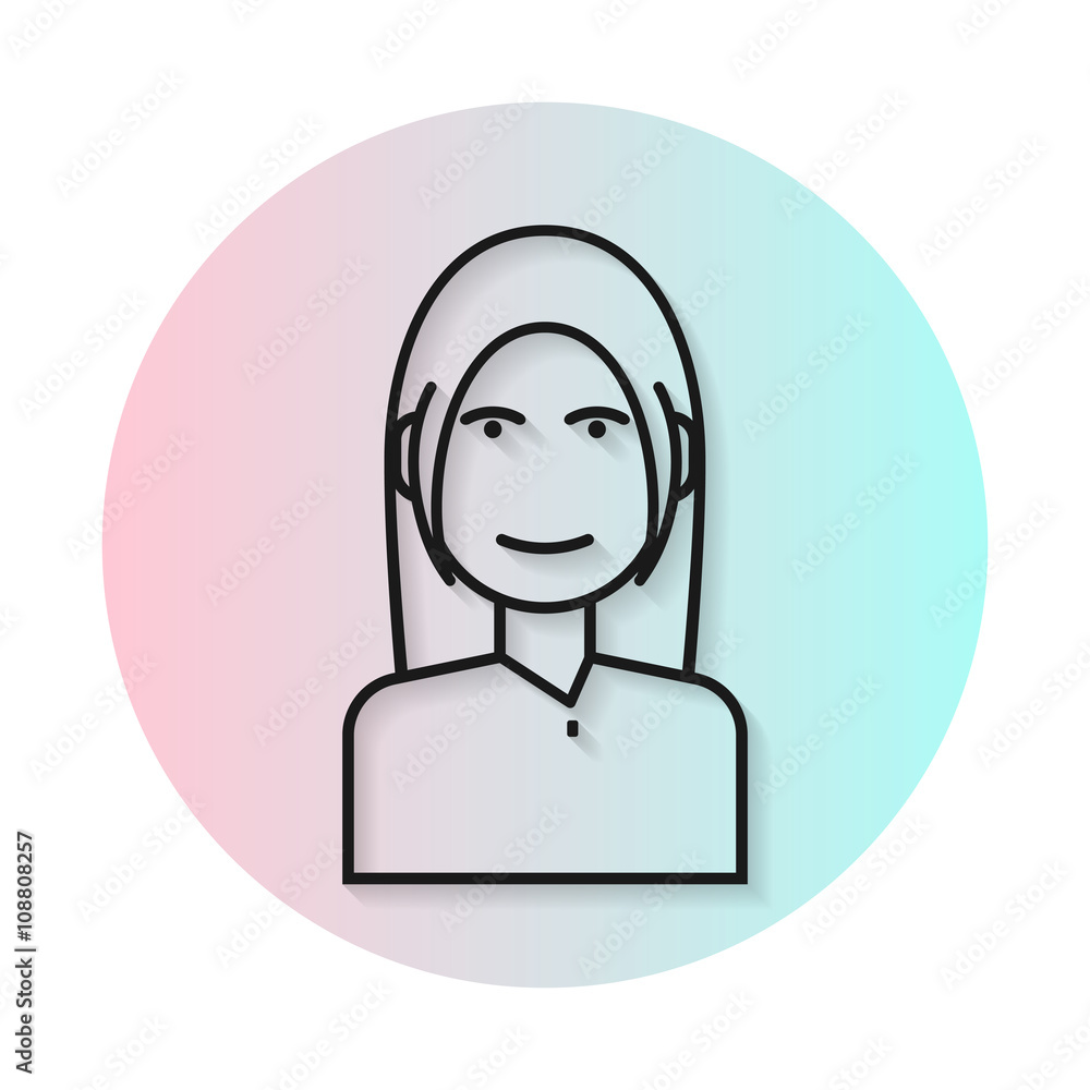 Flat icon hairstyle Long hair with bangs Flat icon hairstyle Long hair with bangs