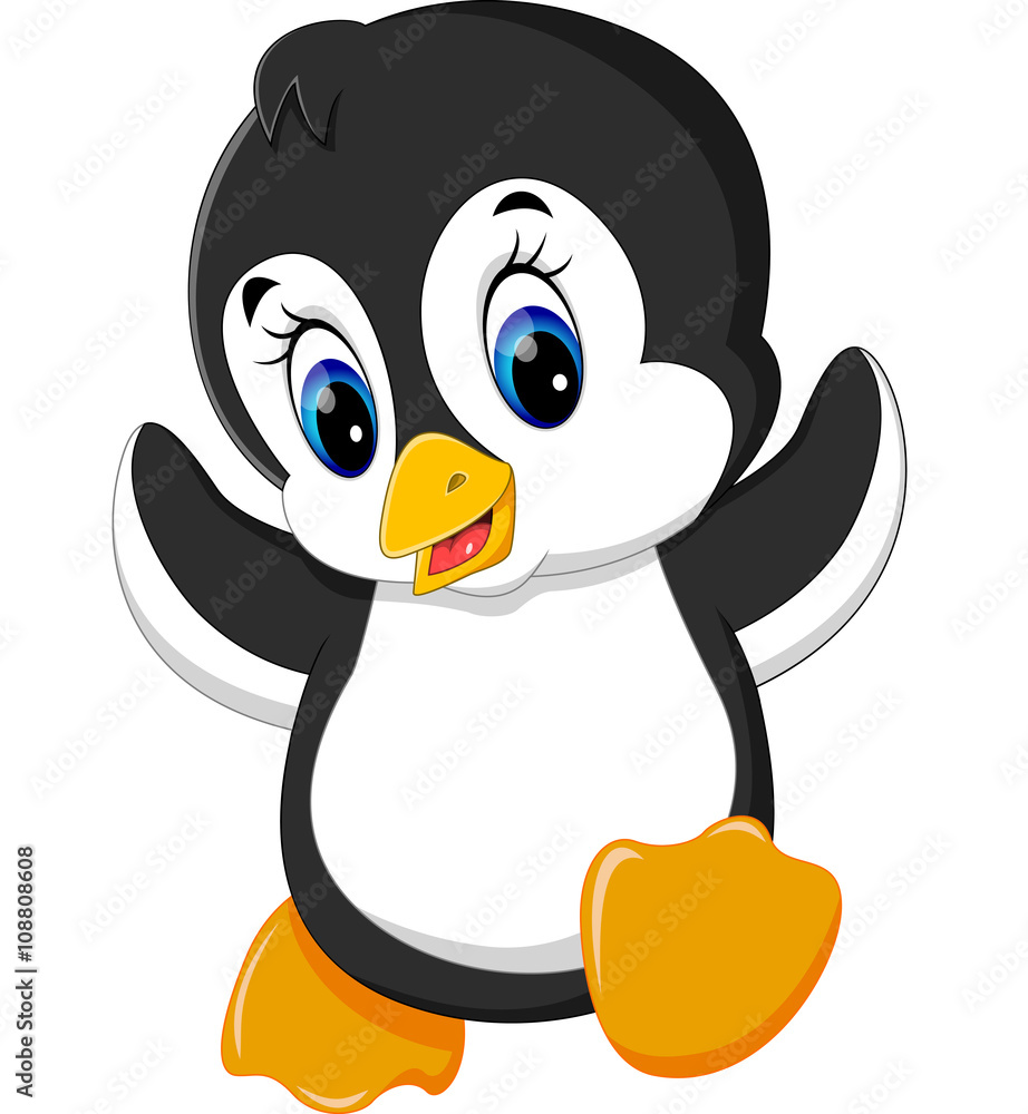 Obraz premium illustration of cute penguin cartoon