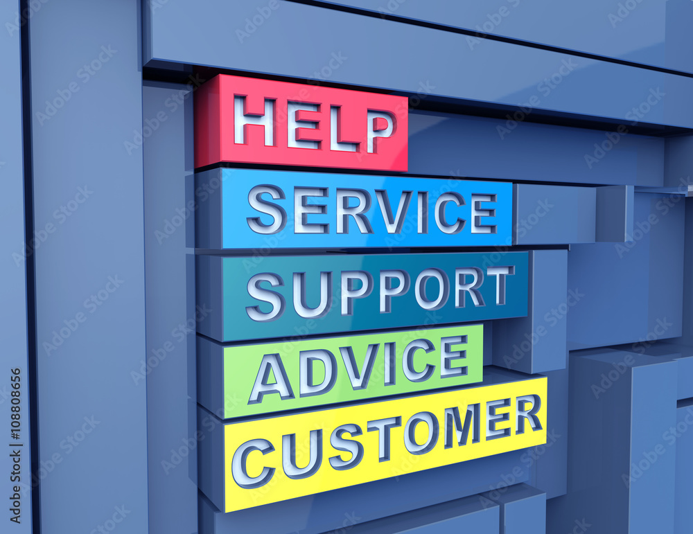 Obraz premium Service, support,advice 3d word concept