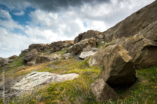 Mountain rocks with vegetation