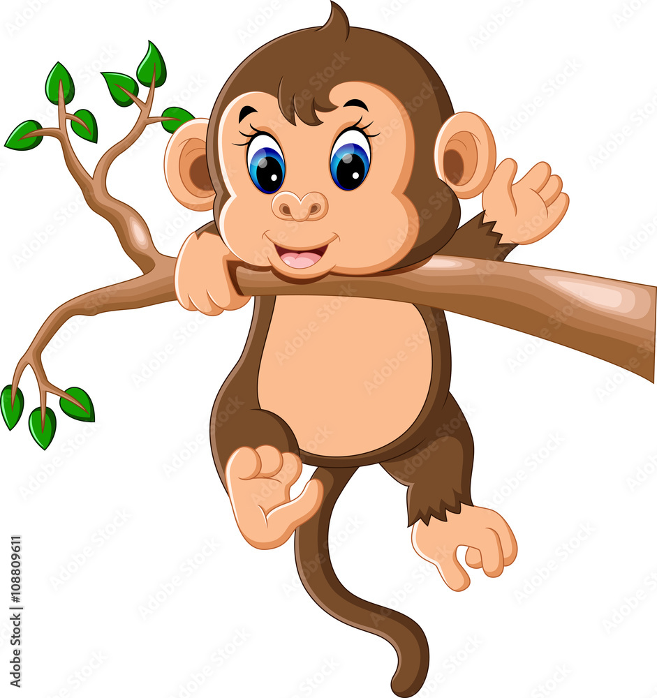 illustration of cute Cartoon monkey illustration of cute Cartoon monkey