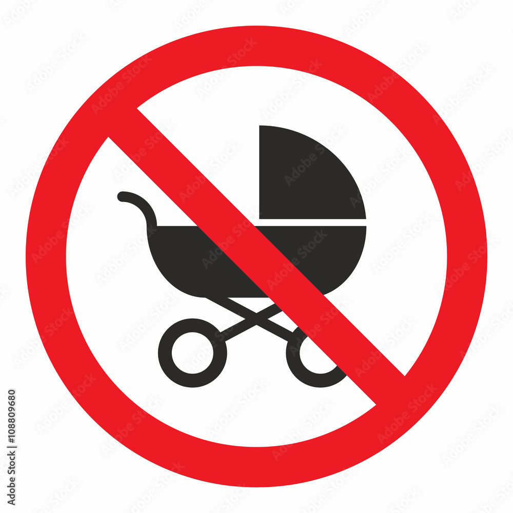 No baby carriage sign