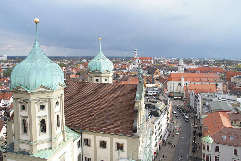 Ausblick vom Perlachturm in Augsburg