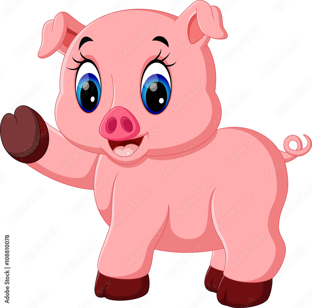 cute baby pig cartoon