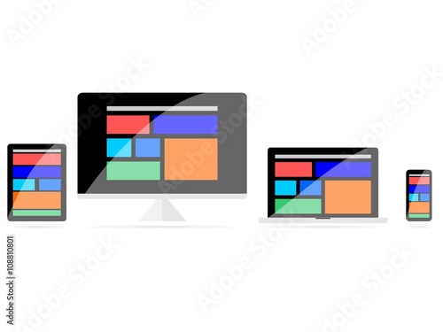 Responsive design sur tablette, ordinateur, portable, smartphone