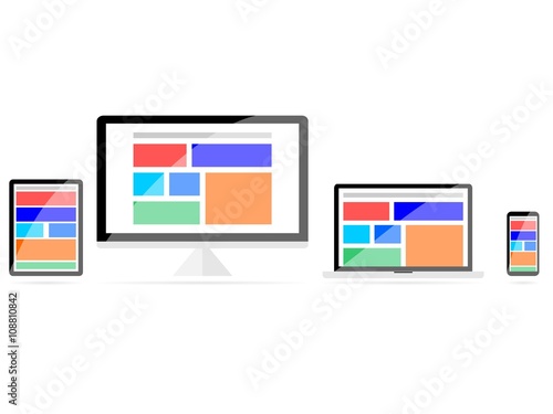 Responsive design sur tablette, ordinateur, portable, smartphone