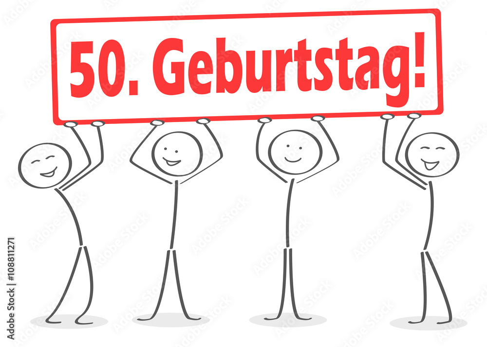 Sketch Zum 50 Geburtstag Für Eine Frau 50. Geburtstag Strichmännchen Stock Vector | Adobe Stock
