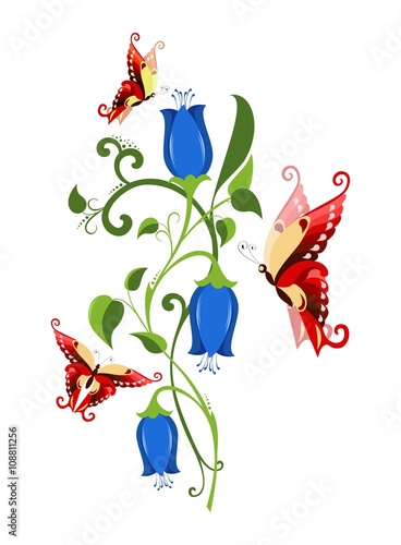 flowers and butterflies