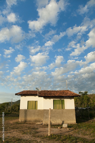 A rural house in Brazil with a digital parabolic antenna