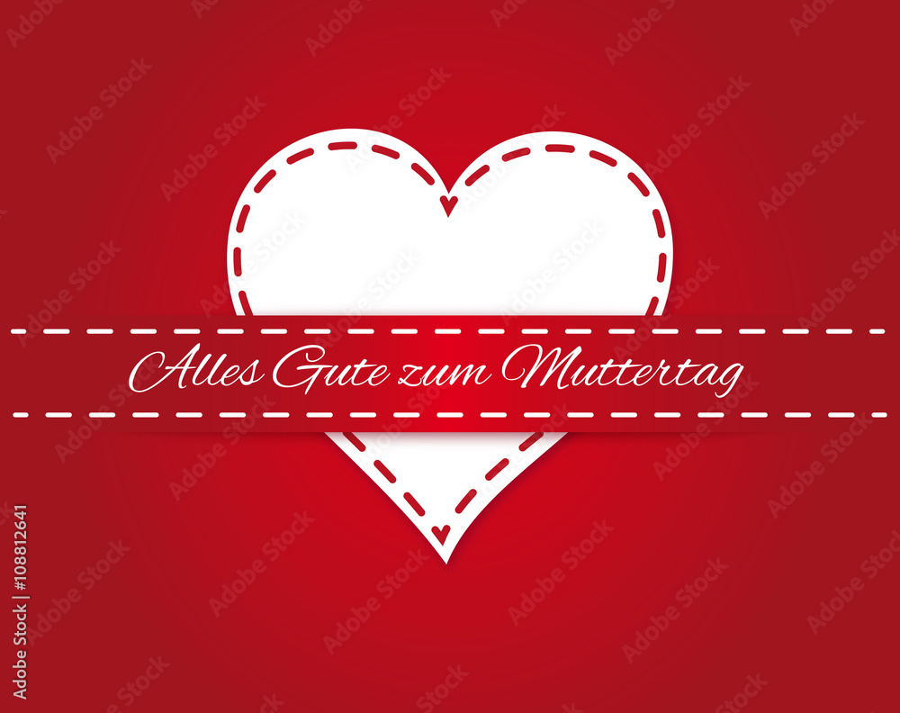 Muttertag rotes Herz Alles Gute zum Muttertag Stock Vector Adobe
