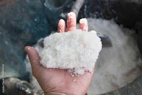 Method to made rock salt in NortEast Thailand photo