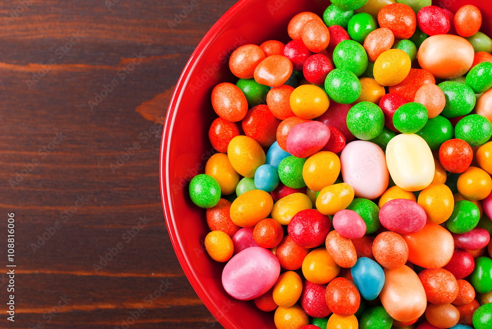 bowl with candy on the table bowl with candy on the table