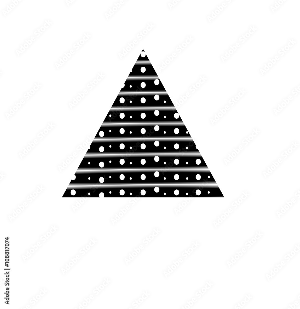 Fototapeta premium Black triangle with white polka dots
