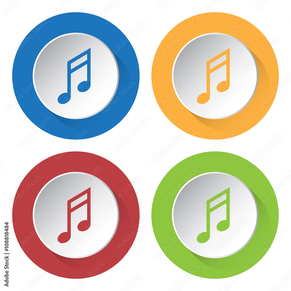 set of four icons - musical note set of four icons - musical note