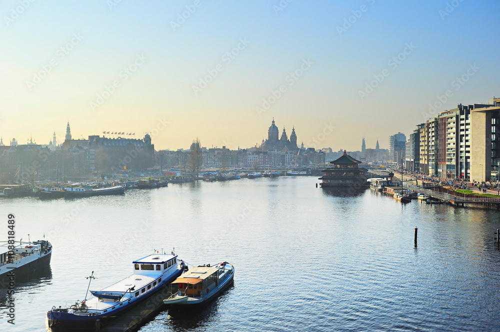 Fototapeta premium Amsterdam cityscape, Holland