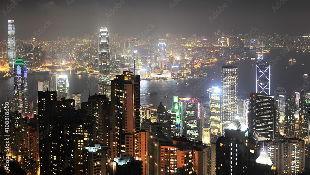 Naklejka premium Hong Kong panorama