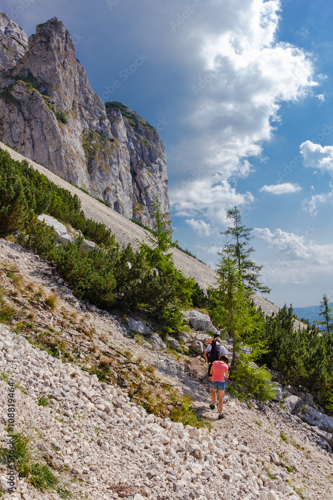 Hikers on Piatra Craiului Mountain