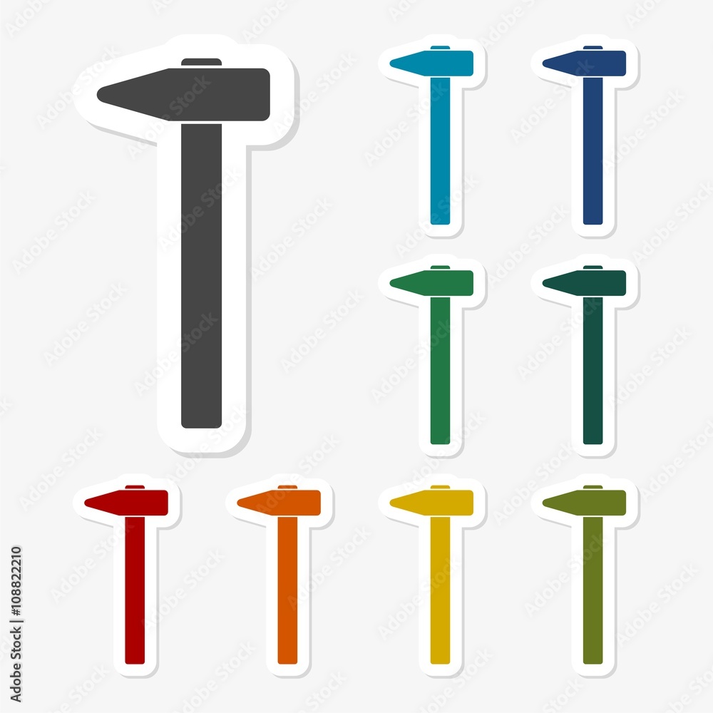 Multicolored paper stickers - Hammer