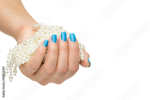 Beautiful woman's nails with nice stylish manicure