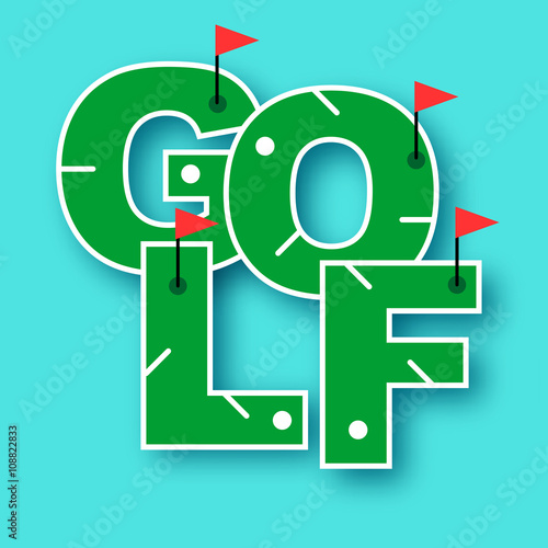 Mini golf text vector illustration