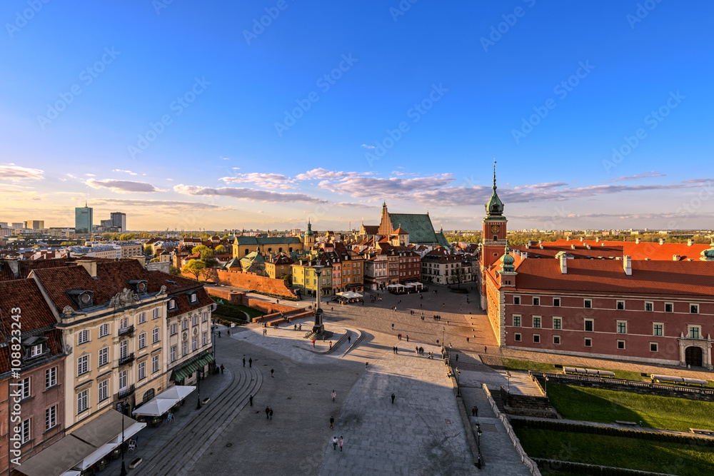 Top view of the old town in Warsaw. HDR - high dynamic range
