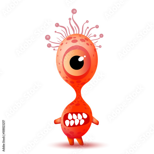 Cute Funny Cartoon Monster. Vector Illustration