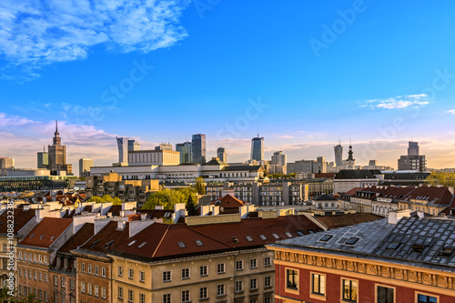 Top view of the center of Warsaw. HDR - high dynamic range