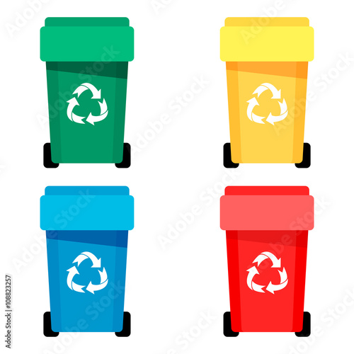 Waste bin set vector illustration