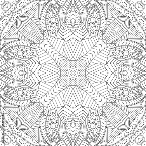 Tracery binary monochrome pattern. Mehendi carpet design. Neat even harmonious calming doodle texture. Also seamless. Indifferent discreet. Ambitious bracing usable, curved doodling mehndi. Vector.