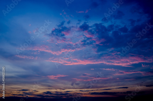 Nice twilight sky with sunset light on clouds © Beach boy 2024