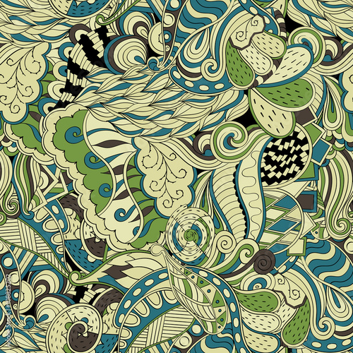 Tracery seamless calming pattern. Mehendi design. Neat even colorful harmonious doodle texture. Algae sea motif. Indifferent discreet. Ambitious bracing usable, curved doodling mehndi. Vector.