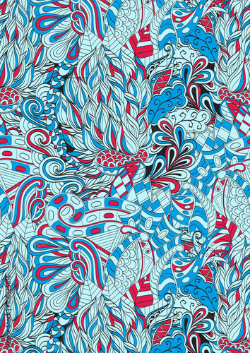A1, A2, A3, A4 paper proportions. Tracery loops, doodle wind pattern. Mehendi paisley, stem, spiral, wave. Handmade texture, curved doodling bud mehndi design. For textile, printing. Vector.