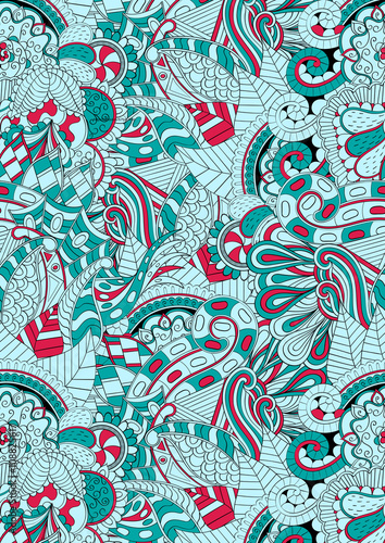 A1, A2, A3, A4 paper proportions. Tracery loops, doodle wind pattern. Mehendi paisley, stem, spiral, wave. Handmade texture, curved doodling bud mehndi design. For textile, printing. Vector.