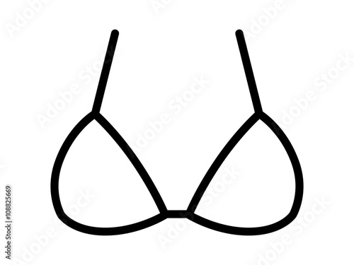 Bikini bra or brassiere top line art icon for apps and websites