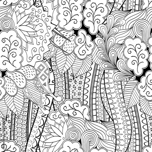 Tracery seamless calming pattern. Mehendi design. Neat even binary harmonious doodle texture. Algae sea motif. Indifferent discreet. Ambitious bracing usable, curved doodling mehndi. Vector.