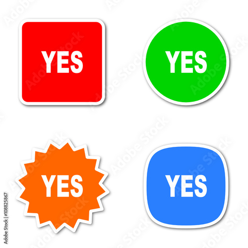 yes colored vector icons set