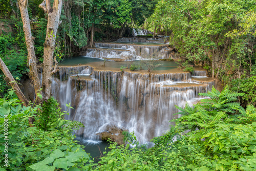 Wonderful waterfall in Kanjanaburi Province, Thailand © yotrakbutda