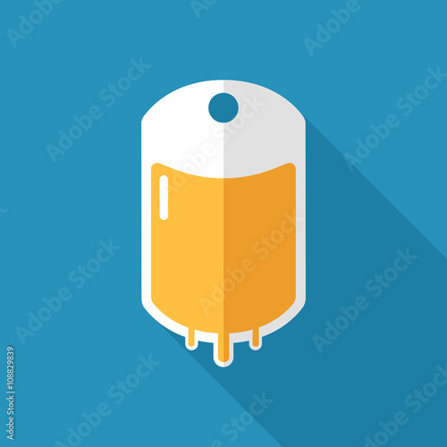 IV bag blood plasma flat 