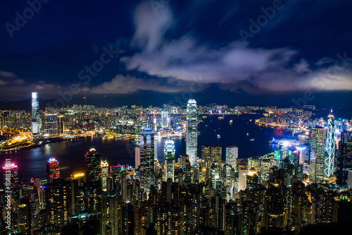 香港 ビクトリアピークからの風景 夕景・夜景 © hit1912