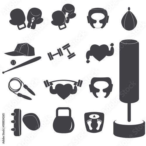 sport, workout, healthy living icons