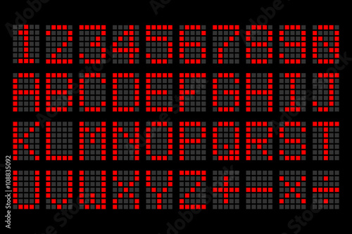 digital red letters and numbers display board for airport schedu