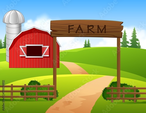 Illustration of farm background 