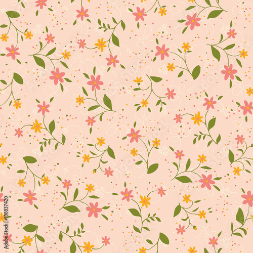 The repeat design of an floral pattern Color pink