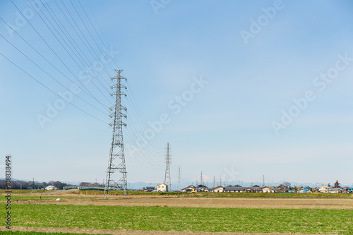 Power tower and transmission lines