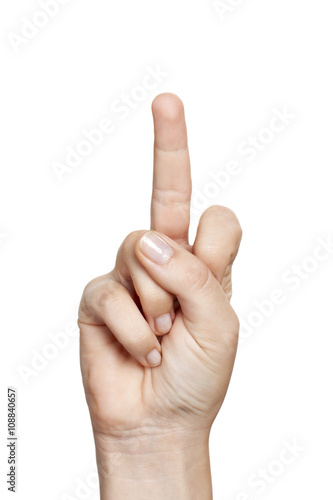 a hand showing a middle finger